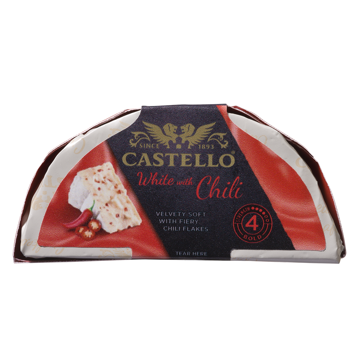 Castello Ser pleśniowy White z chili półksiężyc 150 g